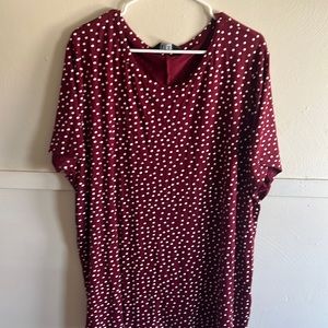 Long tall Sally size 18–20 blouse red with white polkadots